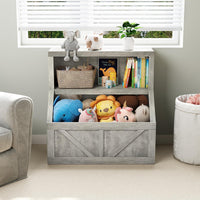 Étagère à livres et rangement pour jouets Garvee pour enfants, 2 niveaux, en bois, robuste, sans danger pour les enfants, idéale pour les salles de jeux et les jardins d'enfants, 79 x 41 x 81 cm