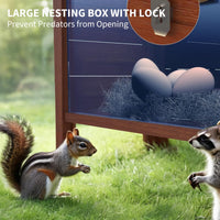 Poulailler Garvee grand format avec toit et enclos, 269 x 81 x 91 cm, convient pour 3 à 5 poules, 0,62 m² de couchage et 1,28 m² de parcours extérieur, cage à poules résistante aux intempéries pour jardin, usage extérieur et autosuffisance.