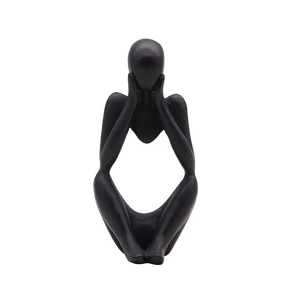 Ensemble de 3 statues miniatures de penseurs abstraits Garvee, sculpture en résine noire moderne