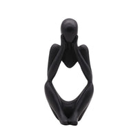 Ensemble de 3 statues miniatures de penseurs abstraits Garvee, sculpture en résine noire moderne
