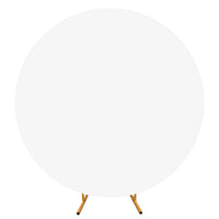 Garvee Housse d’arche ronde unie, diamètre 2 m, blanc, pour décoration de mariage et anniversaire, blanc