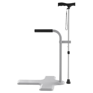 Garvee Aide à la verticalisation 2 en 1 pour seniors avec béquille réglable en hauteur, poignée de sécurité pour canapé ou fauteuil, aide à la vie quotidienne, capacité de charge de 150 kg, Blanc