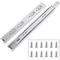 Garvee Lot de 10 paires de glissières à extension complète pour tiroirs, capacité de charge de 45 kg, roulements à billes, montage latéral, acier laminé à froid, silencieux, pour cuisine et commode, 45 kg, acier