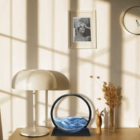 SABLIER ARTISTIQUE 3D GARVEE, Paysage Naturel, 18 cm, Bleu, Pour Salon et Bureau