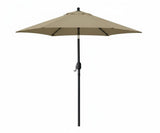 Garvee parasol 200 cm kaki, structure aluminium et fer, manivelle et fonction inclinable, pour terrasse et jardin