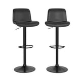 Garvee Lot de 2 tabourets de bar noirs pivotants à 360°, hauteur réglable 61 à 81,3 cm, dossier rembourré et repose-pieds - Noir