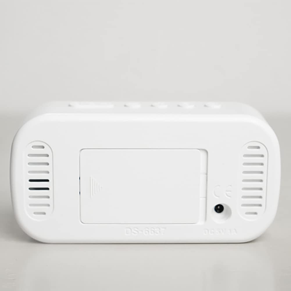 Garvee Réveil LED numérique grand écran avec double alarme, luminosité réglable, recharge USB, pour mur ou table, blanc
