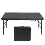 Garvee Table pliante 120 cm, robuste, réglable, en plastique, pieds antidérapants, portable, imperméable, pour intérieure/extérieure, blanche - Blanc