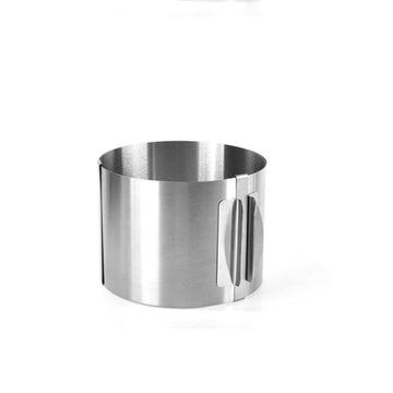 Cercle à mousse télescopique Garvee en acier inoxydable, réglable de 6 à 30 cm avec graduation, hauteur 12 cm, idéal pour la pâtisserie familiale.