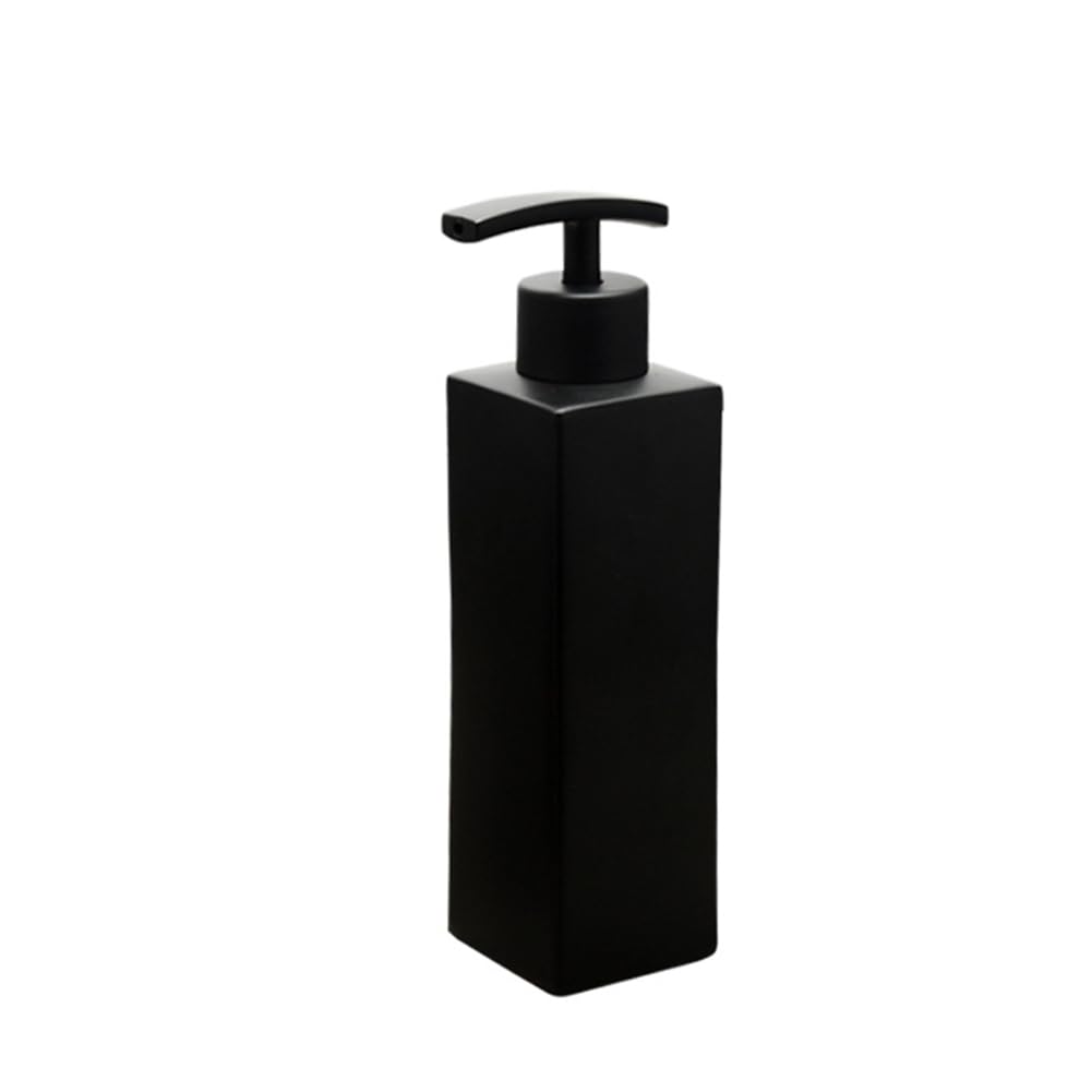 Distributeur de savon carré Garvee noir mat en acier inoxydable 304, 325 ml, pour salle de bain et cuisine