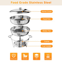 Ensemble de 4 chauffe-plats en acier inoxydable Garvee 4,7 L – Chauffe-plats pour traiteurs et buffets