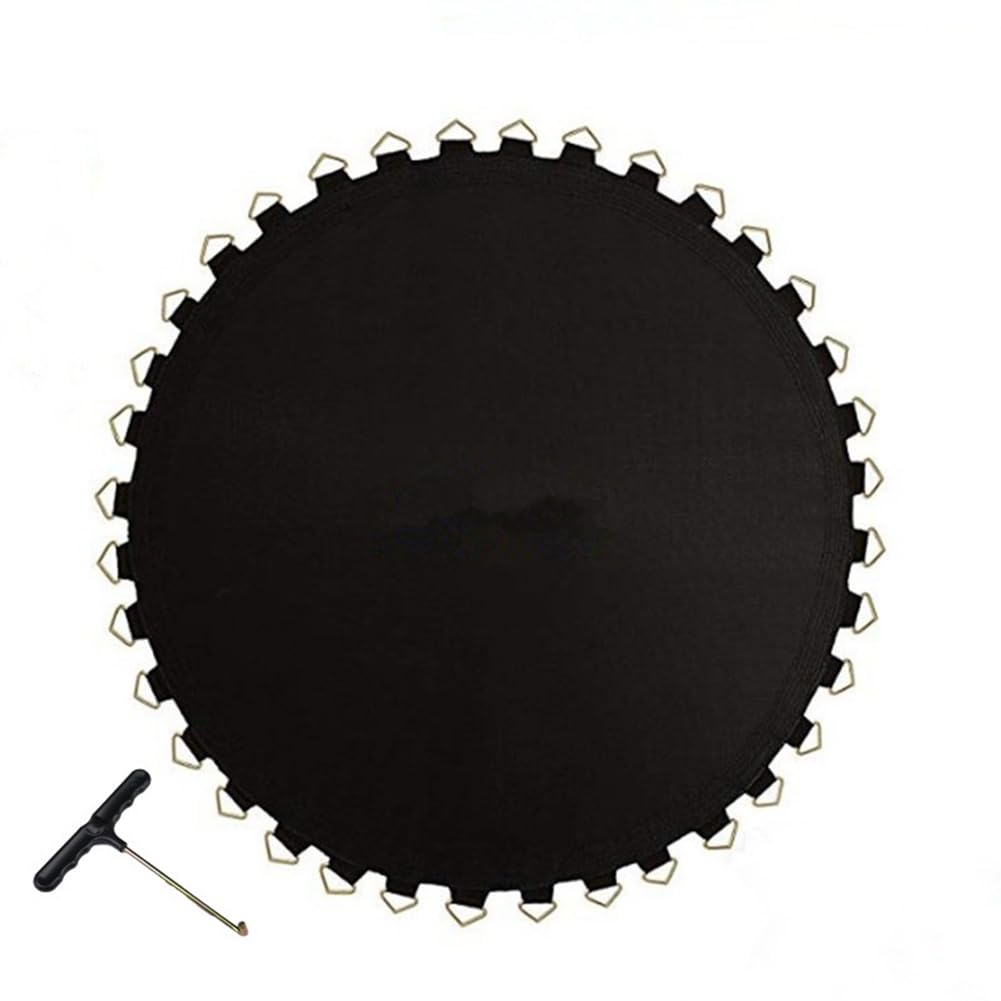 Tapis de rechange pour trampoline Garvee, rond de 2,44 m (8 pieds), imperméable, résistant aux UV, tapis de saut à ressorts de sécurité avec 48 boucles, anneaux en V, coussinets à crochets et boucles