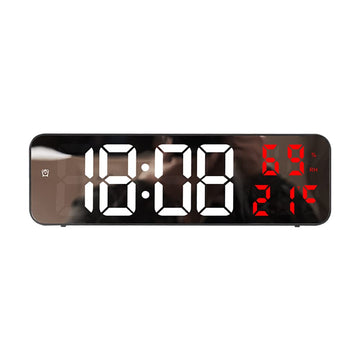 Horloge murale numérique LED Garvee, grand écran, rouge, pour salon, bureau, contrôle automatique de la luminosité, heure, température, humidité