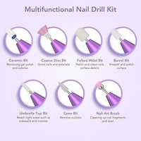 Ponceuse à ongles électrique sans fil Garvee, portable, rechargeable, silencieuse, embouts en céramique de haute qualité, USB-C, pour la maison et le salon