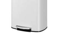Poubelle de cuisine Garvee 50 L (13 gal) en métal avec couvercle, fermeture amortie, pédale, blanche, poignée ergonomique, compacte, idéale pour la cuisine et le bureau.