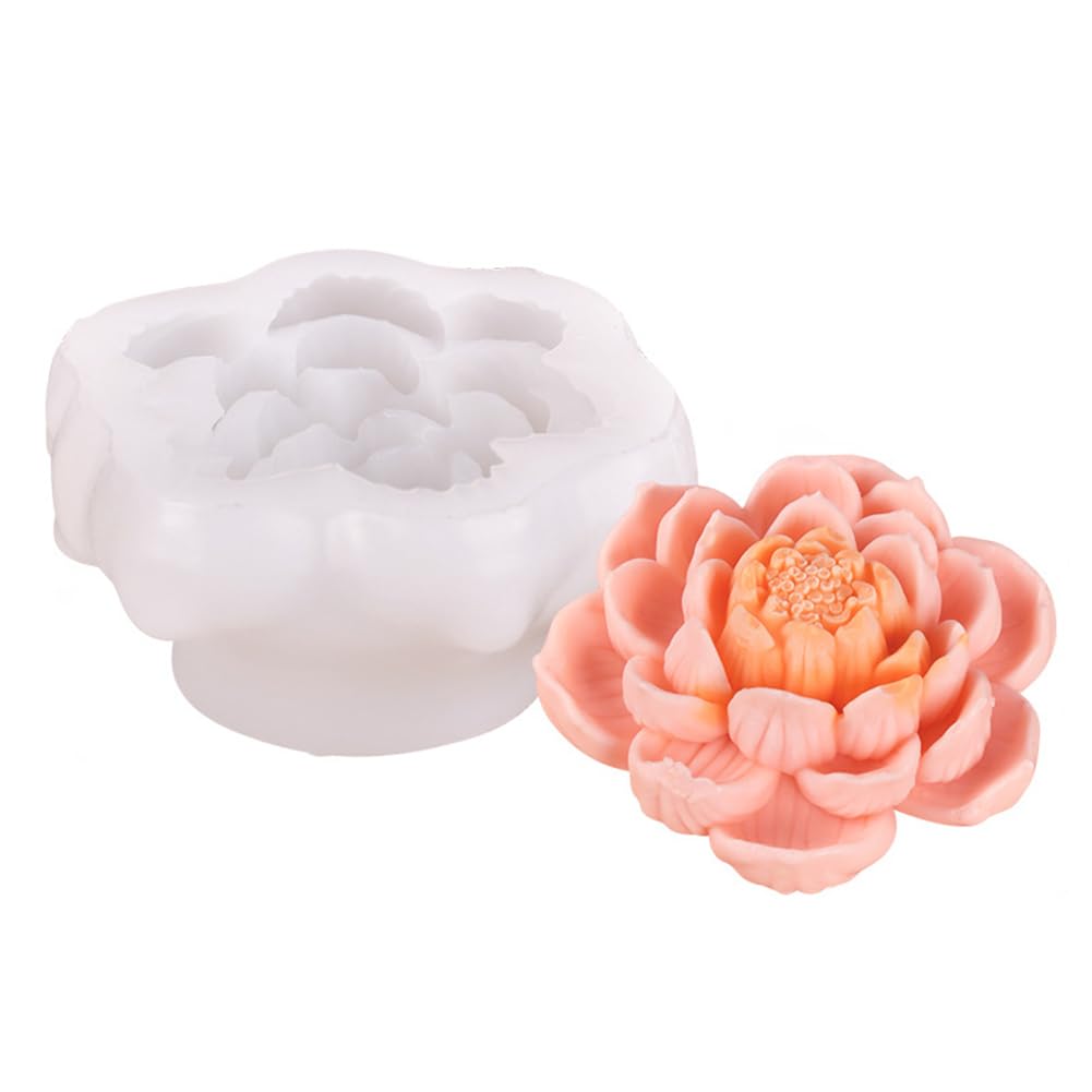 Moule en silicone 3D Lotus Garvee pour cupcakes, chocolat, flexible, apte au contact alimentaire, pour bougies, savon, résine, pâtisserie, loisirs créatifs ZW-319