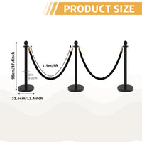 Lot de 4 bornes Garvee en acier inoxydable avec corde en velours rouge de 1,5 m et tapis rouge de 8 m pour mariages et événements. Résistantes à la rouille, base en béton, montage sans outil.