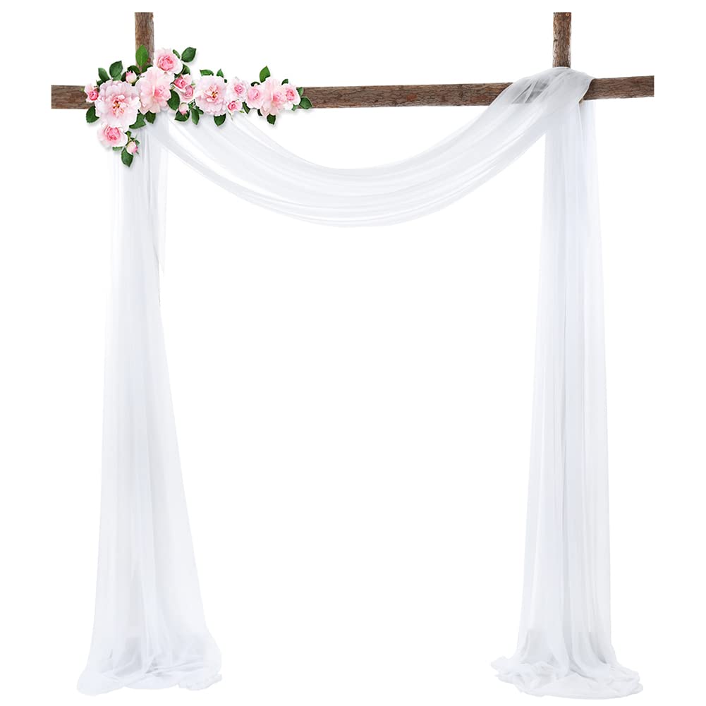 Tissu Garvee pour arche de mariage, drapé en mousseline extensible pour cérémonie et fête, 60 x 550 cm, élégant, brillant et doux.