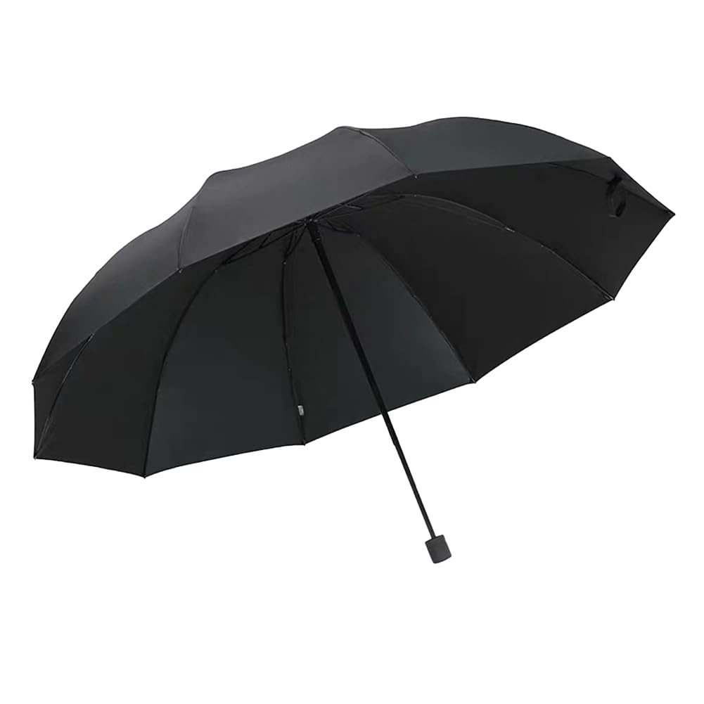 Parapluie familial Garvee grand format, coupe-vent et pliable, noir, 130 cm, pour la pluie et le soleil