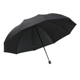 Parapluie familial Garvee grand format, coupe-vent et pliable, noir, 130 cm, pour la pluie et le soleil