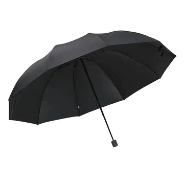 Parapluie familial Garvee grand format, coupe-vent et pliable, noir, 130 cm, pour la pluie et le soleil