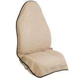 Housse de siège auto imperméable Garvee, universelle beige, en PVC durable, compatible avec la plupart des voitures, résistante aux rayures, idéale pour les voyages en famille.