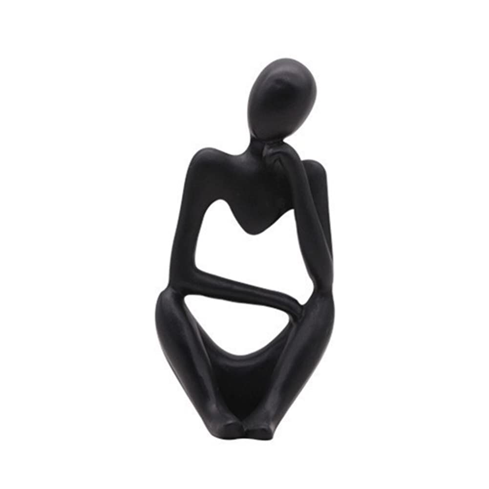 Ensemble de 3 statues miniatures de penseurs abstraits Garvee, sculpture en résine noire moderne