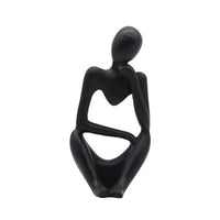 Ensemble de 3 statues miniatures de penseurs abstraits Garvee, sculpture en résine noire moderne