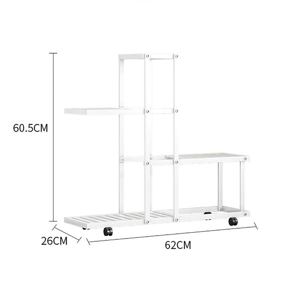 Étagère d'angle à roulettes Garvee pour plantes, à plusieurs niveaux, structure robuste en fer, idéale pour le salon, le balcon ou le jardin. Étanche et stable, couleur noire.
