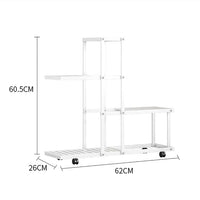 Étagère d'angle à roulettes Garvee pour plantes, à plusieurs niveaux, structure robuste en fer, idéale pour le salon, le balcon ou le jardin. Étanche et stable, couleur noire.
