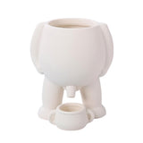 Pot de fleurs Garvee avec drainage, intérieur/balcon/bureau, céramique blanche, robuste, moderne, polyvalent