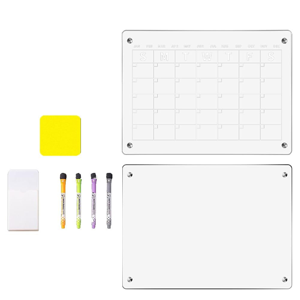 Calendrier magnétique Garvee en acrylique transparent pour réfrigérateur, réutilisable, pour bureau, maison et école, lot B