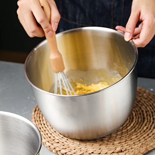 Bol mélangeur Garvee en acier inoxydable, anti-éclaboussures - Acier inoxydable 304, 21 x 14 cm, empilable, polyvalent pour la cuisine, la pâtisserie, les salades et les marinades.