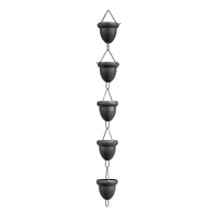 Chaîne de pluie GARVEE 253 cm avec 15 coupelles, collecteur d'eau en métal durable pour jardin