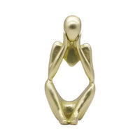Ensemble de 3 statuettes abstraites Garvee représentant un penseur, mini figurines modernes en résine dorée pour le bureau et la maison.