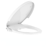 Garvee Siège de Bidet Toilette Allongé PP Double Buses Auto-nettoyantes Pression d'Eau Réglable Fermeture Douce Hygiène Salle de Bain