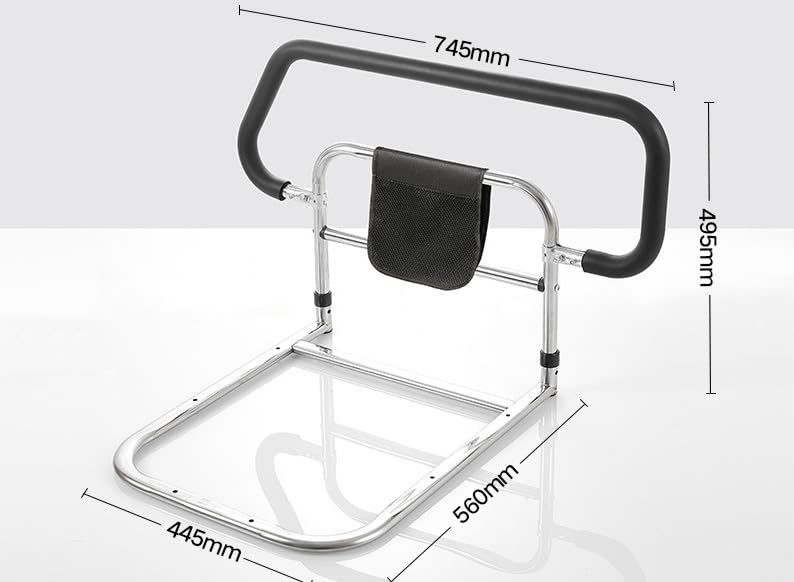 Garvee Aide au lit pour personnes âgées avec barrière de sécurité en acier au carbone, 74,5 × 56 × 49,5 cm, Noir