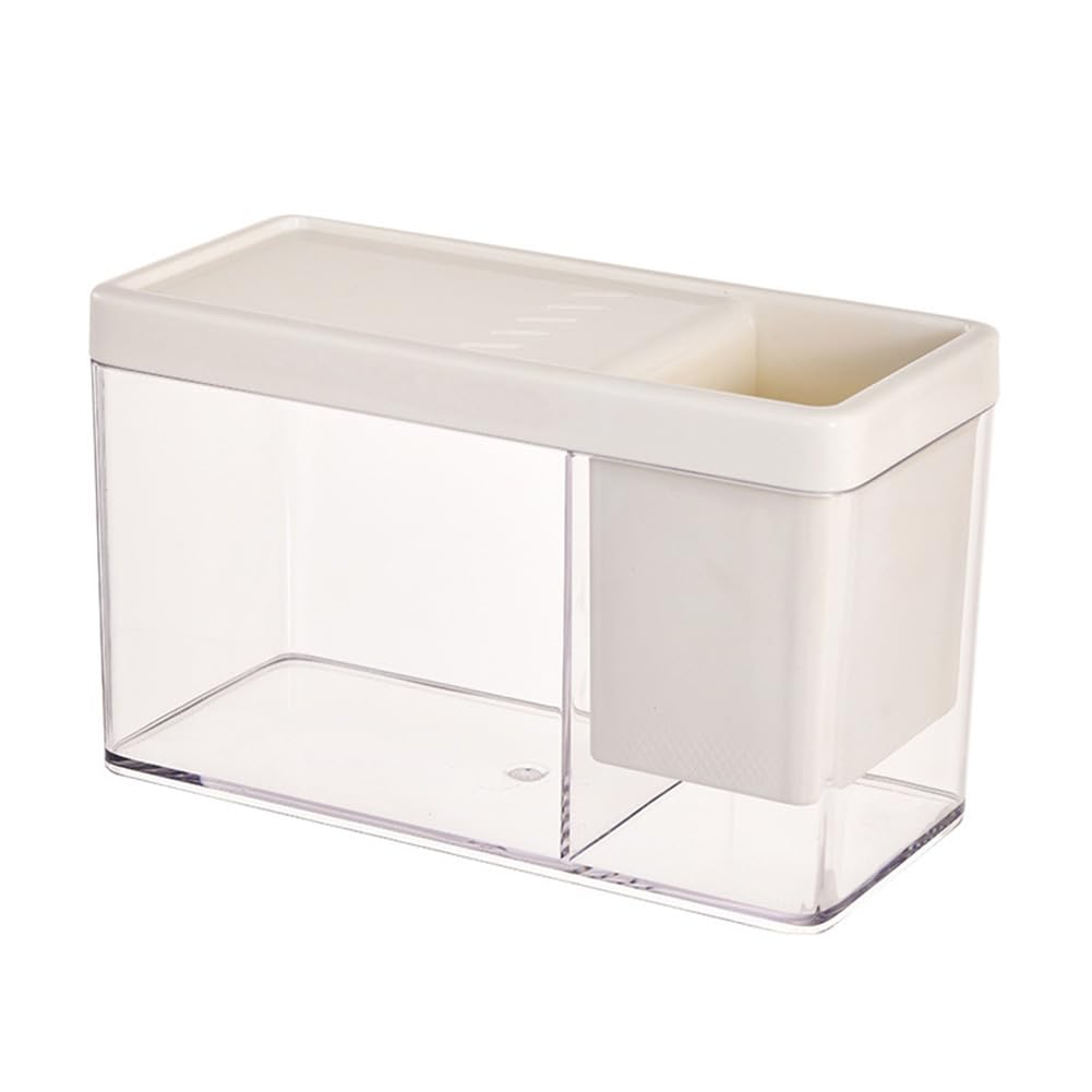 Kit de démarrage pour aquarium Garvee, petit aquarium avec trous d'aération, couleur crème, idéal pour bureau, salon ou appartement.