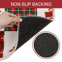 Tapis de cuisine Garvee Christmas, lot de 2, antidérapants et lavables, pour la cuisine et le couloir, 40 x 60 cm + 40 x 120 cm, multicolores