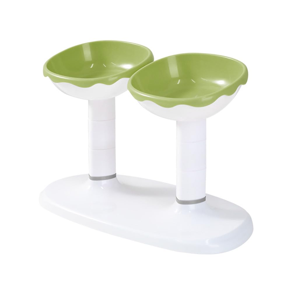Gamelle pour chat Garvee, hauteur réglable, surélevée, antidérapante, en plastique, avec coussinet antidérapant, pour l'alimentation en intérieur