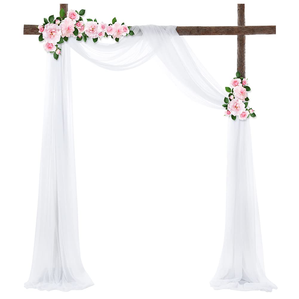 Tissu Garvee pour arche de mariage, drapé en mousseline extensible pour cérémonie et fête, 60 x 550 cm, élégant, brillant et doux.