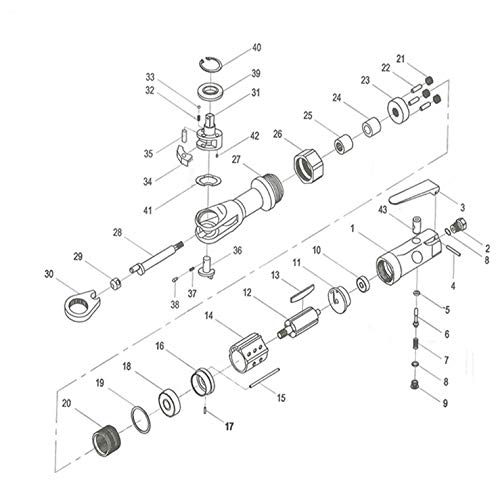 Clé à cliquet pneumatique Garvee Mini 6,35 mm et 9,5 mm, tige droite, robuste, en métal, compacte, idéale pour le bricolage et les réparations.