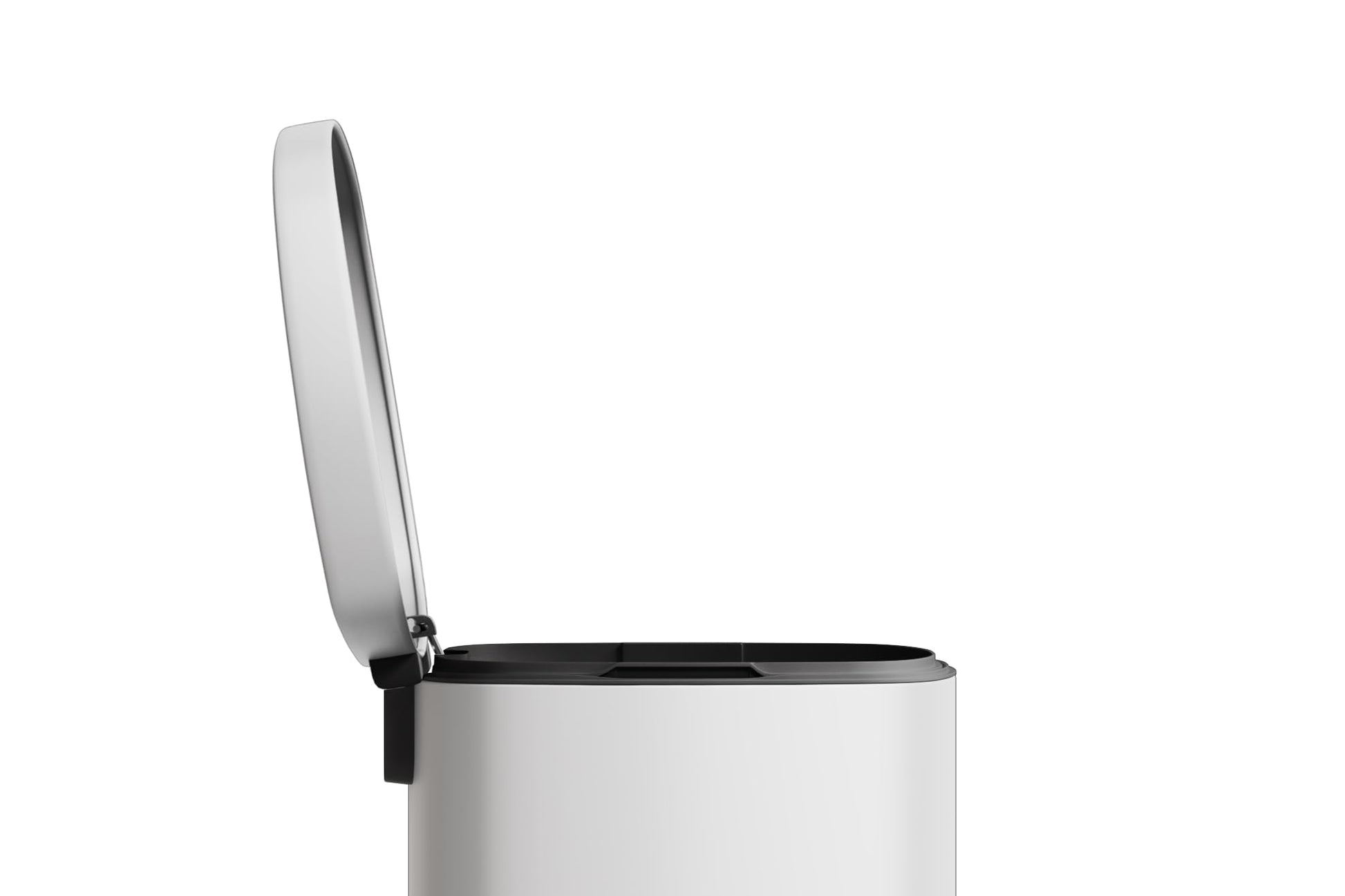 Poubelle de cuisine Garvee 50 L (13 gal) en métal avec couvercle, fermeture amortie, pédale, blanche, poignée ergonomique, compacte, idéale pour la cuisine et le bureau.