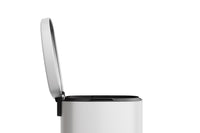 Poubelle de cuisine Garvee 50 L (13 gal) en métal avec couvercle, fermeture amortie, pédale, blanche, poignée ergonomique, compacte, idéale pour la cuisine et le bureau.