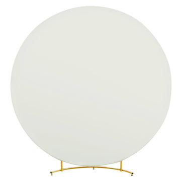 Housse ronde unie avec fermeture éclair au fond, 2,2 m, ivoire, pour décoration de fête, anniversaire, banquet