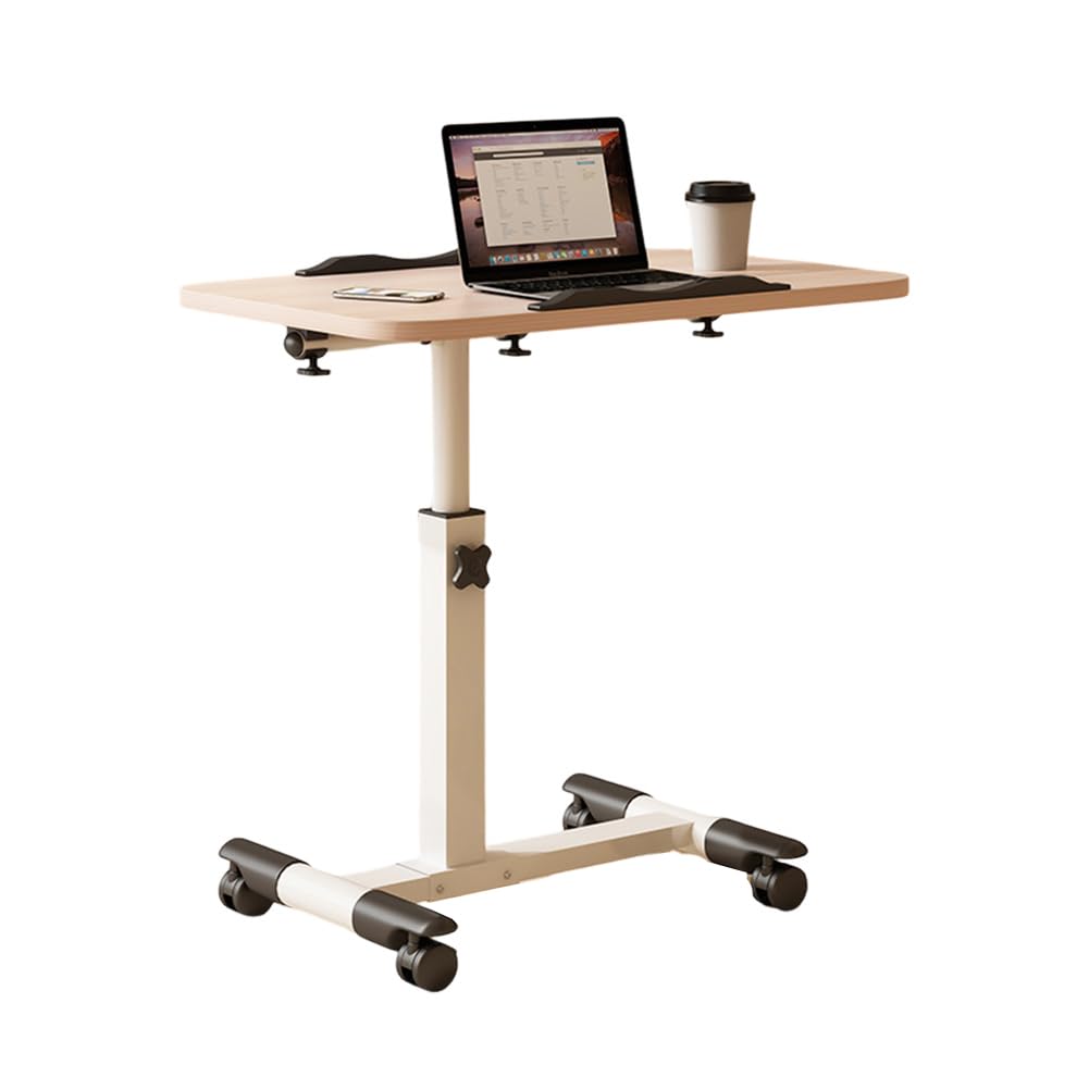 Garvee Table de lit à roulettes, réglable en hauteur, plateau inclinable, pour usage hospitalier et domestique, mobile et robuste