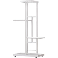 Étagère à plantes Garvee à 4 niveaux, en métal antirouille, pieds réglables, idéale pour balcon et salon, gain de place, noire.