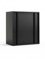Garvee Kommode en bois avec poignées verticales 3/4/5 tiroirs spacieux MDF durable pour chambre et salon 40cm 5 couleurs, noir - Noir