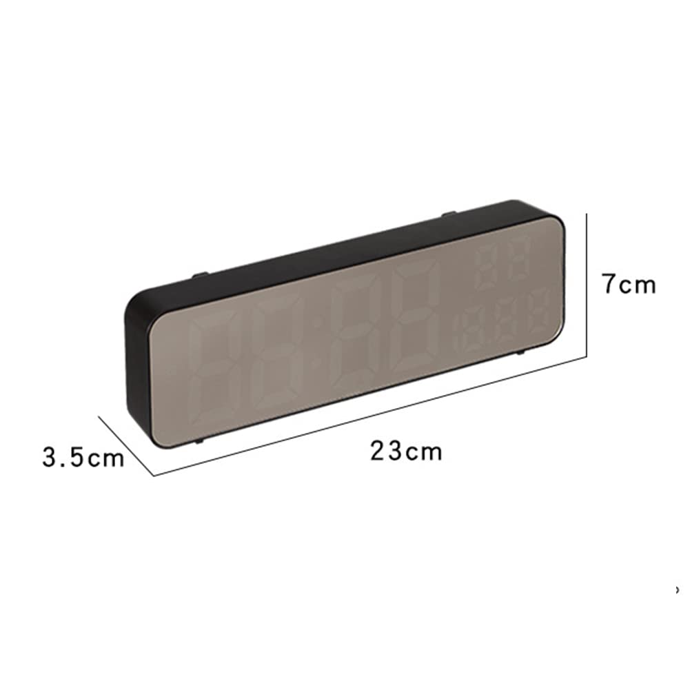 Horloge murale numérique LED Garvee, grand écran, rouge, pour salon, bureau, contrôle automatique de la luminosité, heure, température, humidité