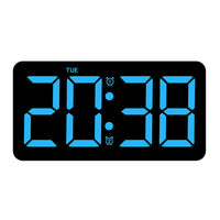 Garvee Horloge murale numérique LED avec télécommande, affichage de la température et de l'humidité, 26, 7 cm (27 cm), plastique, grand écran, salon